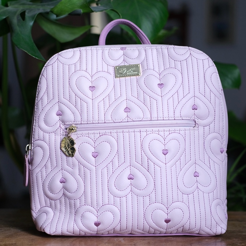 Betsey Johnson Pastel Purple Heart Backpack